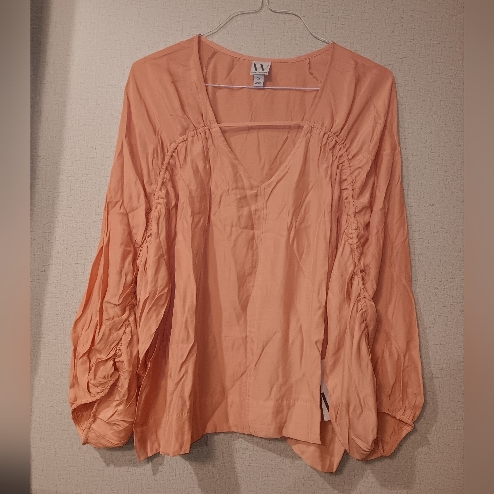 Worthington Coral Blouse Plus Sz 2X New
